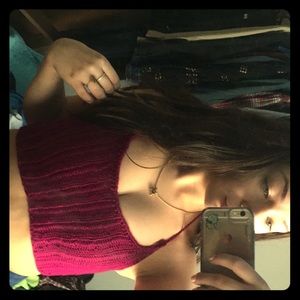 Purple crochet crop top